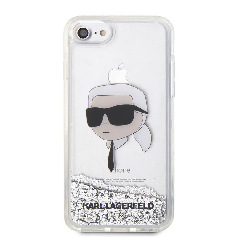 Apple iPhone SE 2022 Case Karl Lagerfeld Liquid Glitter Karl Head Design Cover - 6