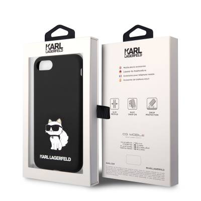 Apple iPhone SE 2022 Case Karl Lagerfeld Silicone Choupette Design Cover - 5