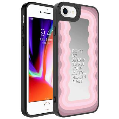 Apple iPhone SE 2022 Case Mirror Patterned Camera Protected Glossy Zore Mirror Cover - 4