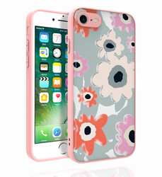 Apple iPhone SE 2022 Case Patterned Camera Protected Glossy Zore Nora Cover - 7