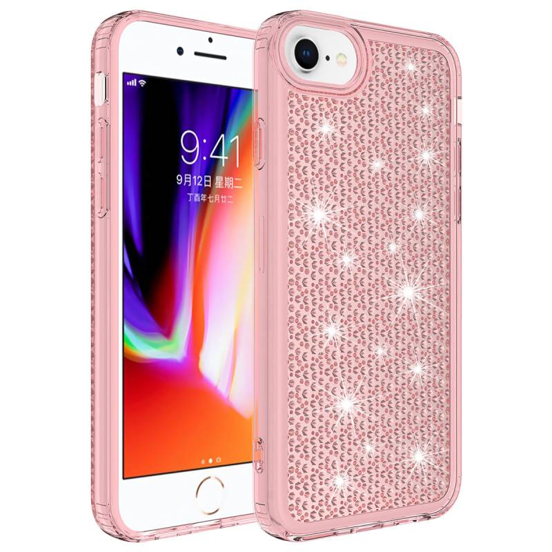 Apple iPhone SE 2022 Case With Airbag Shiny Design Zore Snow Cover - 2