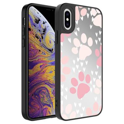 Apple iPhone X Case Mirror Patterned Camera Protected Glossy Zore Mirror Cover - 11