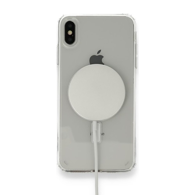 Apple iPhone X Kılıf Magsafe Şarj Özellikli Şeffaf Sert PC Zore Embos Kapak - 4