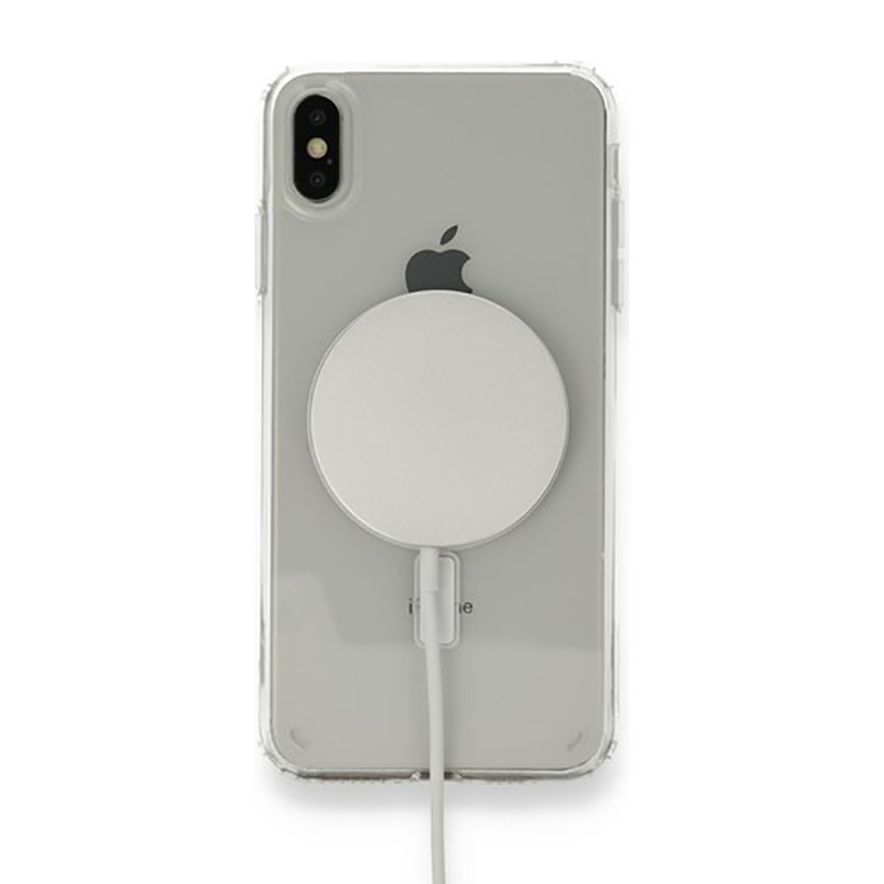 Apple iPhone X Kılıf Magsafe Şarj Özellikli Şeffaf Sert PC Zore Embos Kapak - 4