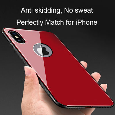 Apple iPhone X Kılıf Zore Düz Renkli Ebruli Cam Kapak - 3