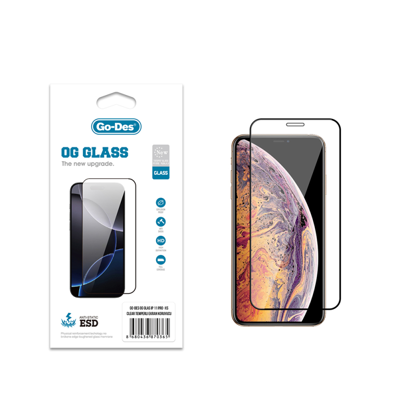 Apple iPhone XS 5.8 Go Des OG Glass Antistatik Temperli Cam Ekran Koruyucu - 2