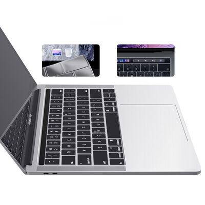 Apple Macbook 13' Pro Touch Bar A1706 Zore Keyboard Protector Transparent Silicone Pad - 5