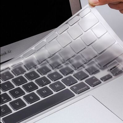 Apple Macbook 13' Pro Touch Bar A1706 Zore Keyboard Protector Transparent Silicone Pad - 6