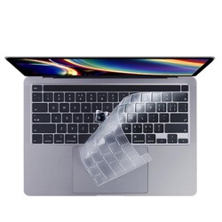 Apple Macbook 13' Pro Touch Bar A1706 Zore Klavye Koruyucu Şeffaf Silikon Ped - 3