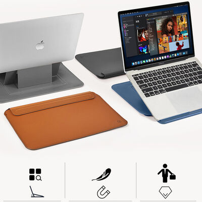 Apple Macbook 13.3' Air 2020 A2337 Wiwu Macbook Skin Pro Portable Stand Case - 4