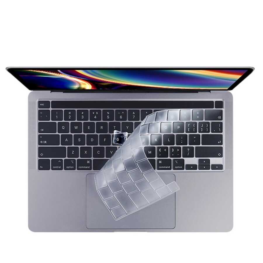 Apple Macbook 13.3' Air 2020 A2337 Zore Klavye Koruyucu Şeffaf Silikon Ped - 3