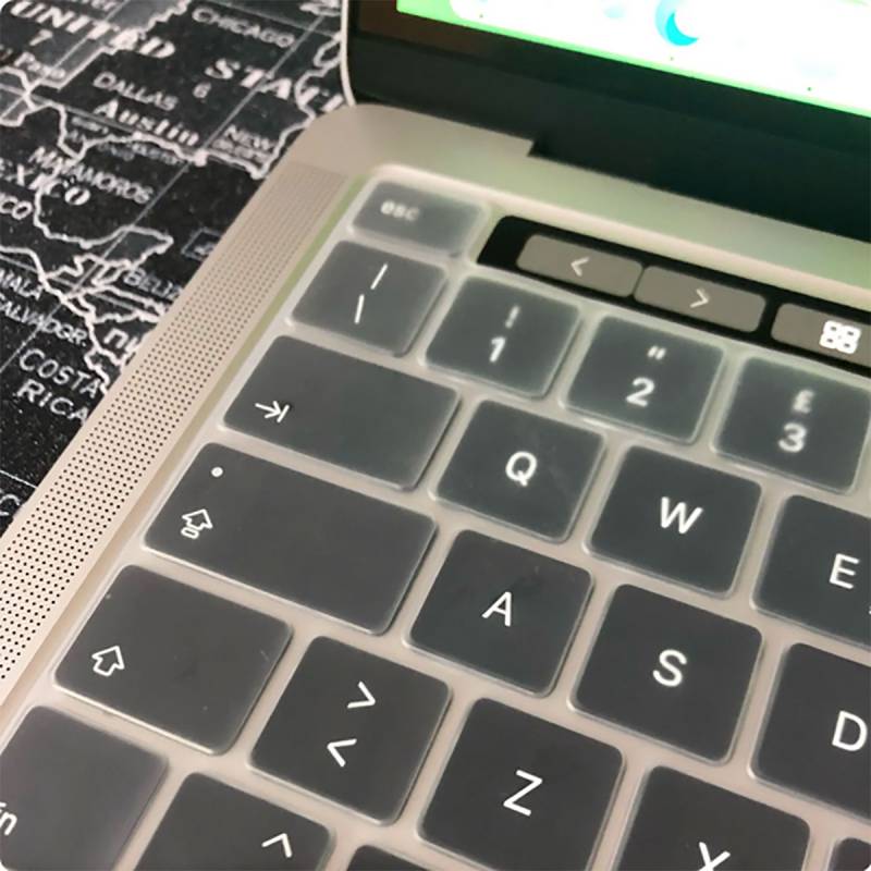 Apple Macbook 13.3' Air A1932 Zore Klavye Koruyucu Transparan Buzlu Silikon Ped - 4