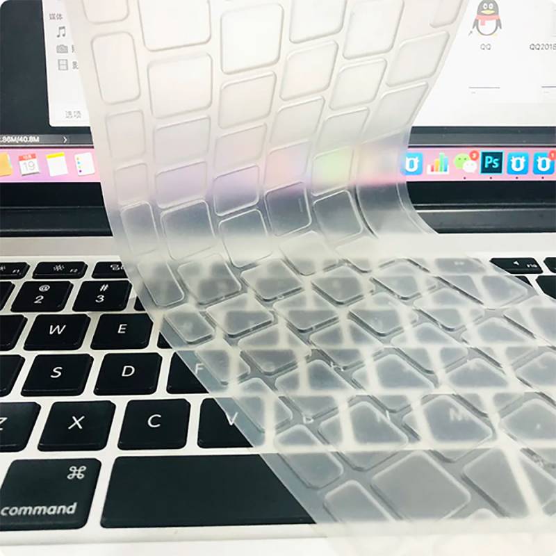 Apple Macbook 13.6' Air 2022 M2 A2681 Zore Klavye Koruyucu Transparan Buzlu Silikon Ped - 3