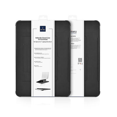 Apple Macbook 14.2' 2021 Wiwu Defender Stand Case Taşınabilir Standlı Magnetik PU Laptop Çantası - 17