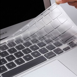Apple Macbook 15' Pro 2017 A1707 Zore Keyboard Protector Transparent Silicone Pad - 6