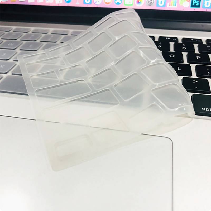 Apple Macbook 16' Touch Bar A2141 Zore Klavye Koruyucu Transparan Buzlu Silikon Ped - 5
