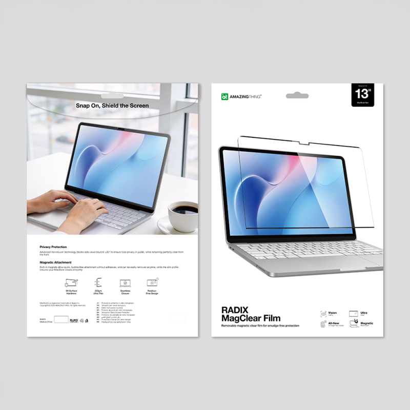 Apple Macbook Neo 13' A3404 Amazingthing Radix MagClear Serisi Magnetik Ekran Koruyucu - 7