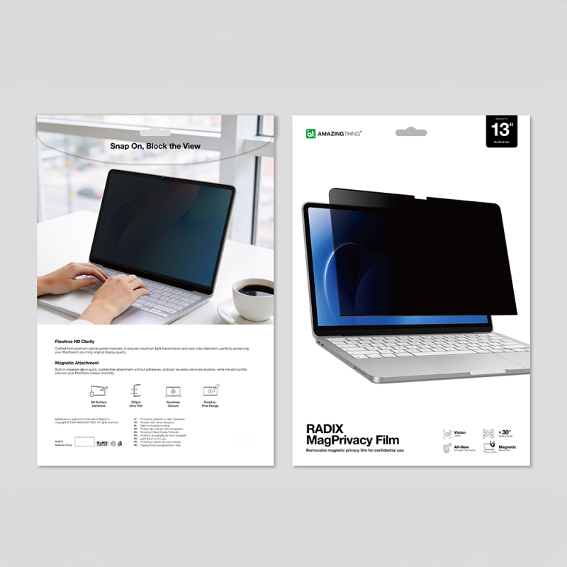 Apple Macbook Neo 13' A3404 Amazingthing Radix MagPrivacy Serisi Magnetik Hayalet Ekran Koruyucu - 11