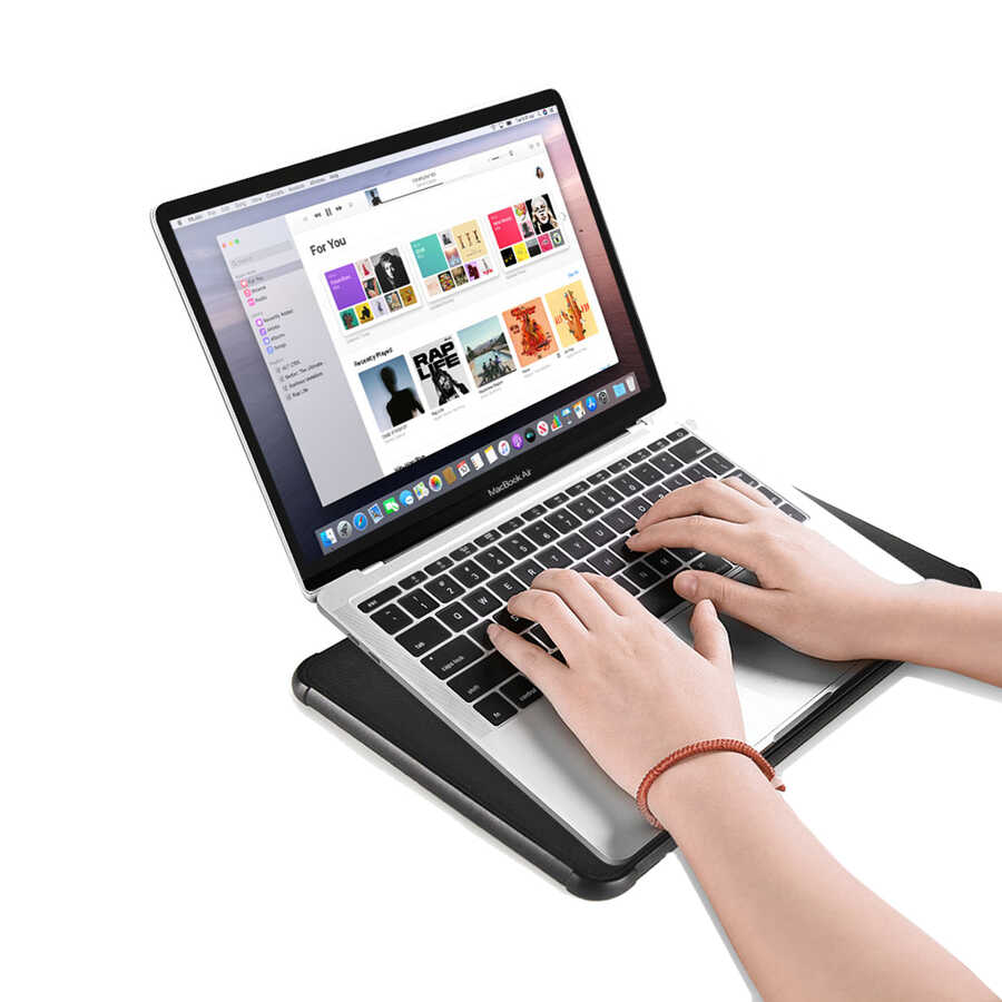 Apple Macbook Pro 14.2 2023 A2779 Wiwu Defender Stand Case Taşınabilir Standlı Magnetik PU Laptop Çantası - 6