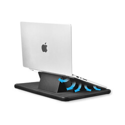 Apple Macbook Pro 14.2 2023 A2779 Wiwu Defender Stand Case Taşınabilir Standlı Magnetik PU Laptop Çantası - 7