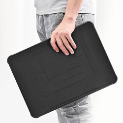 Apple Macbook Pro 16.2 2023 A2780 Wiwu Defender Stand Case Taşınabilir Standlı Magnetik PU Laptop Çantası - 15