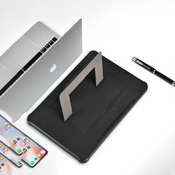 Apple Macbook Pro 16.2 2023 A2780 Wiwu Defender Stand Case Taşınabilir Standlı Magnetik PU Laptop Çantası - 5