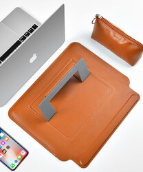 Apple Macbook Pro 16.2 2023 A2780 Wiwu Macbook Skin Pro Portable Stand Kılıf - 7