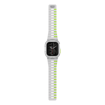 Apple Watch 10 42mm Skinarma Nightglow Atom TPU Kasa Koruyucu + Gemini Silikon Kordon - 4