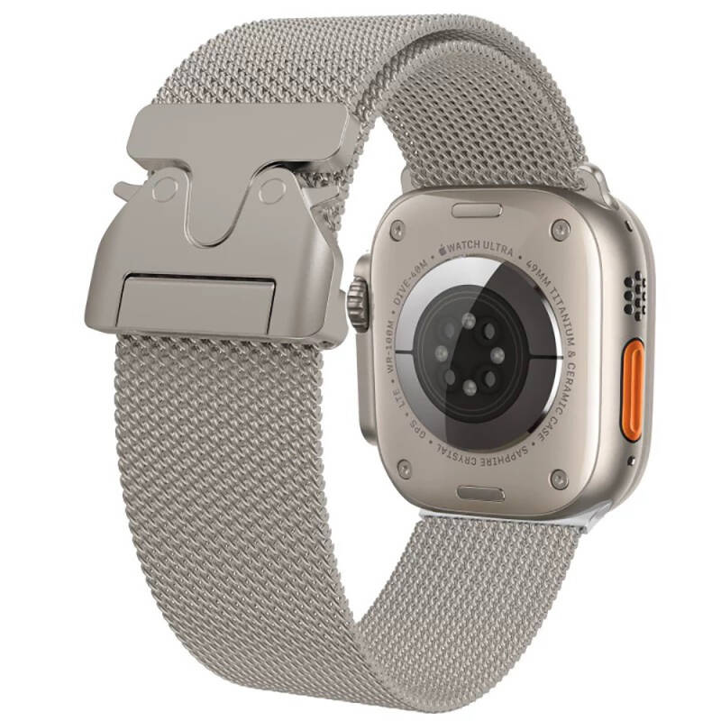 Apple Watch 10 42mm Zore KRD-25 Metal Hasır Kordon - 2