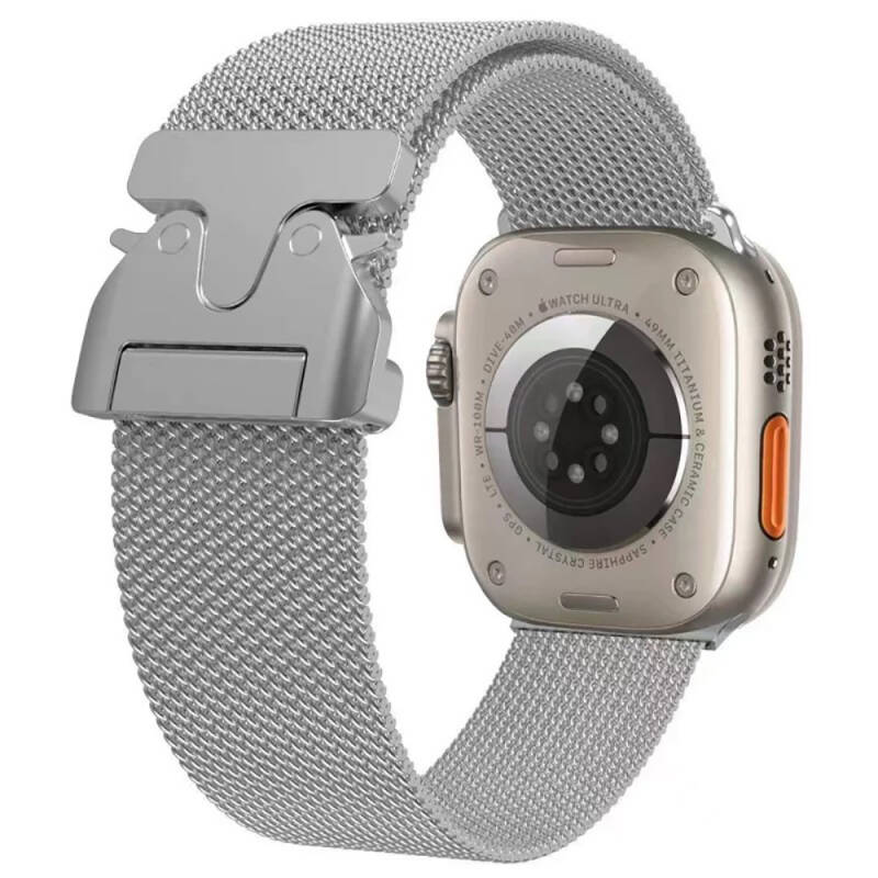 Apple Watch 10 42mm Zore KRD-25 Metal Hasır Kordon - 4