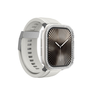 Apple Watch 10 46mm Amazingthing Gleam Fit FullGuard Taşlı Sert PC Kasa ve Ekran Koruyucu - 6