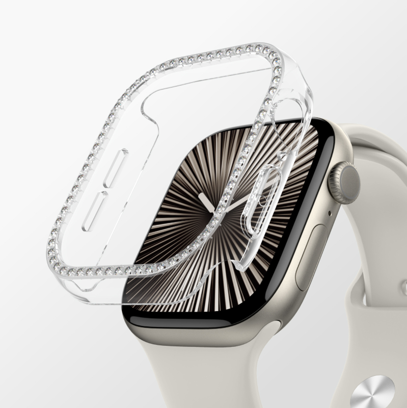 Apple Watch 10 46mm Amazingthing Gleam Fit FullGuard Taşlı Sert PC Kasa ve Ekran Koruyucu - 24