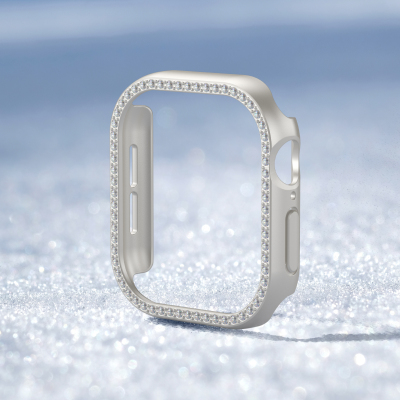Apple Watch 10 46mm Amazingthing Gleam Fit FullGuard Taşlı Sert PC Kasa ve Ekran Koruyucu - 26