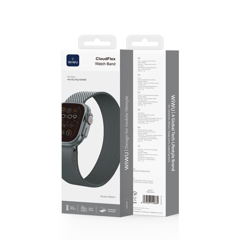 Apple Watch 10 46mm Kordon Wiwu WB501 CloudFlex Serisi Hasır Örgü Strap Kayış - 14