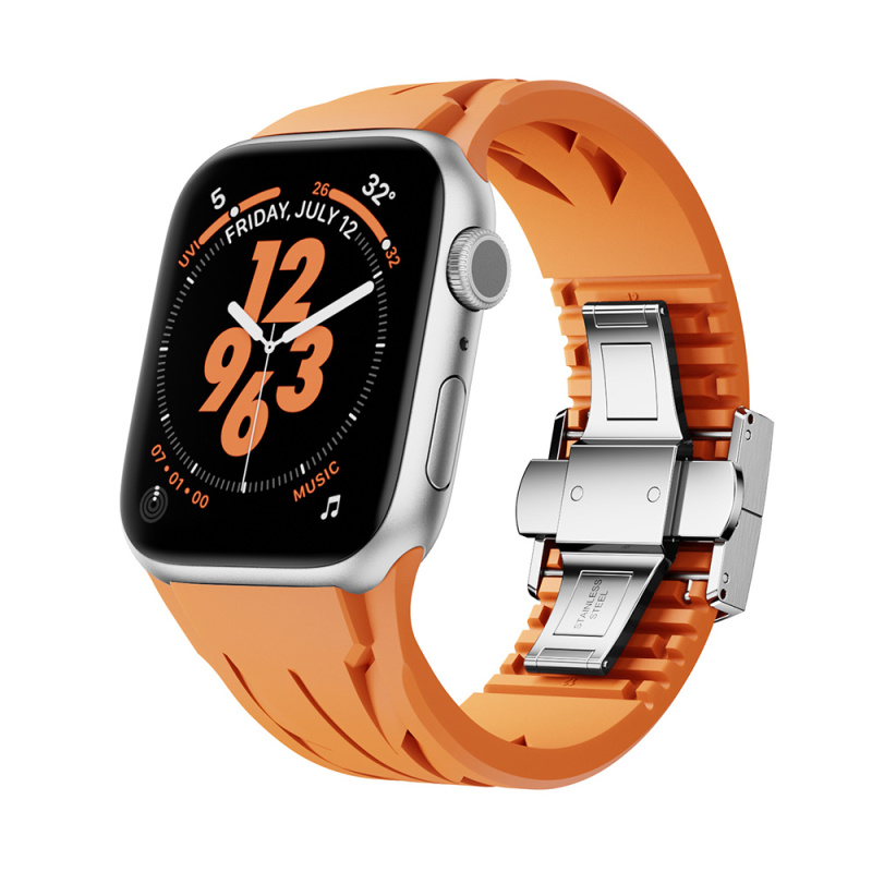 Apple Watch 10 46mm KRD-127 Metal Tokalı Silikon Kordon - 1