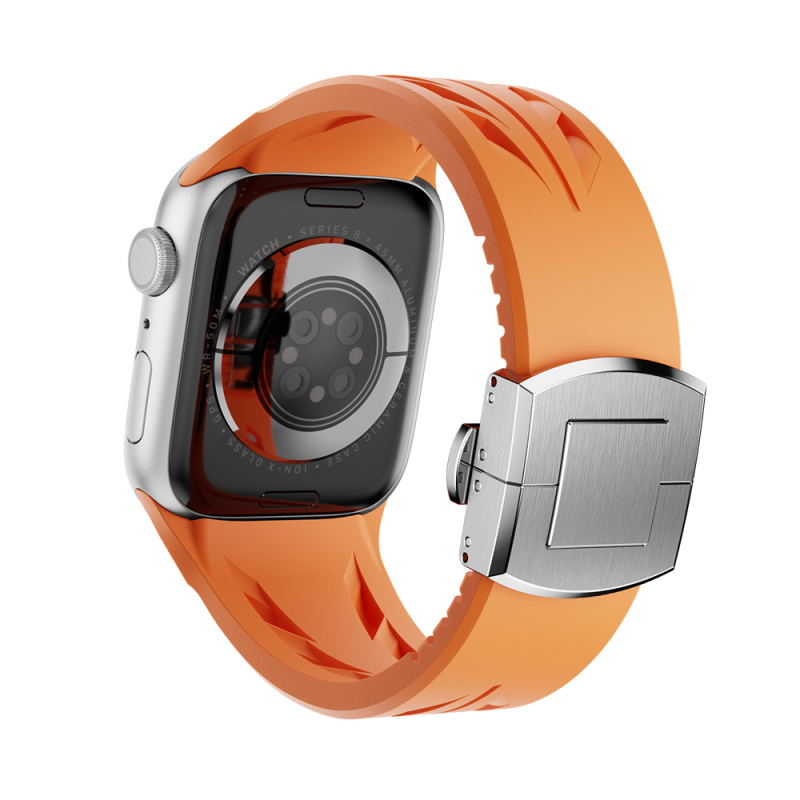 Apple Watch 10 46mm KRD-127 Metal Tokalı Silikon Kordon - 5