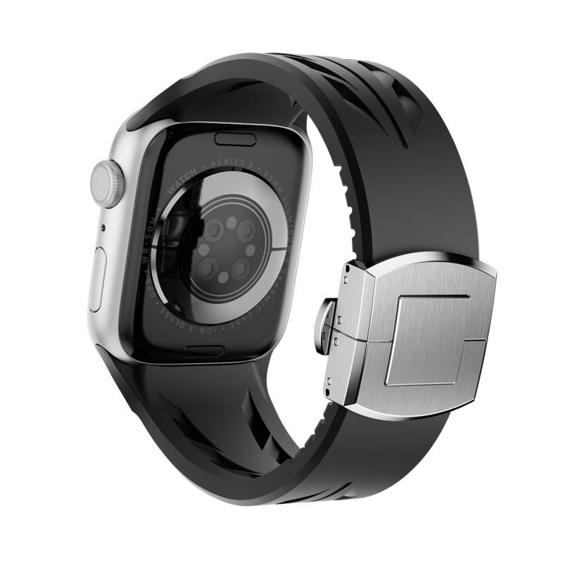 Apple Watch 10 46mm KRD-127 Metal Tokalı Silikon Kordon - 10