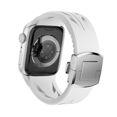 Apple Watch 10 46mm KRD-127 Metal Tokalı Silikon Kordon - 15