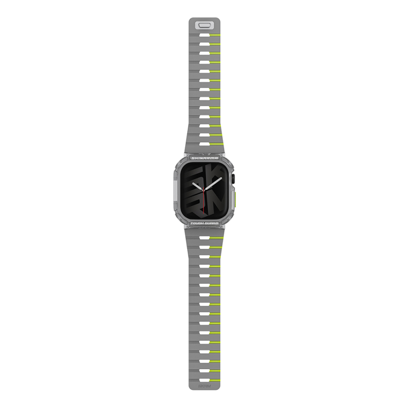Apple Watch 10 46mm Skinarma Nightglow Atom TPU Kasa Koruyucu + Gemini Silikon Kordon - 4
