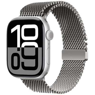 Apple Watch 10 46mm Zore KRD-121 Metal Hasır Kordon - 1