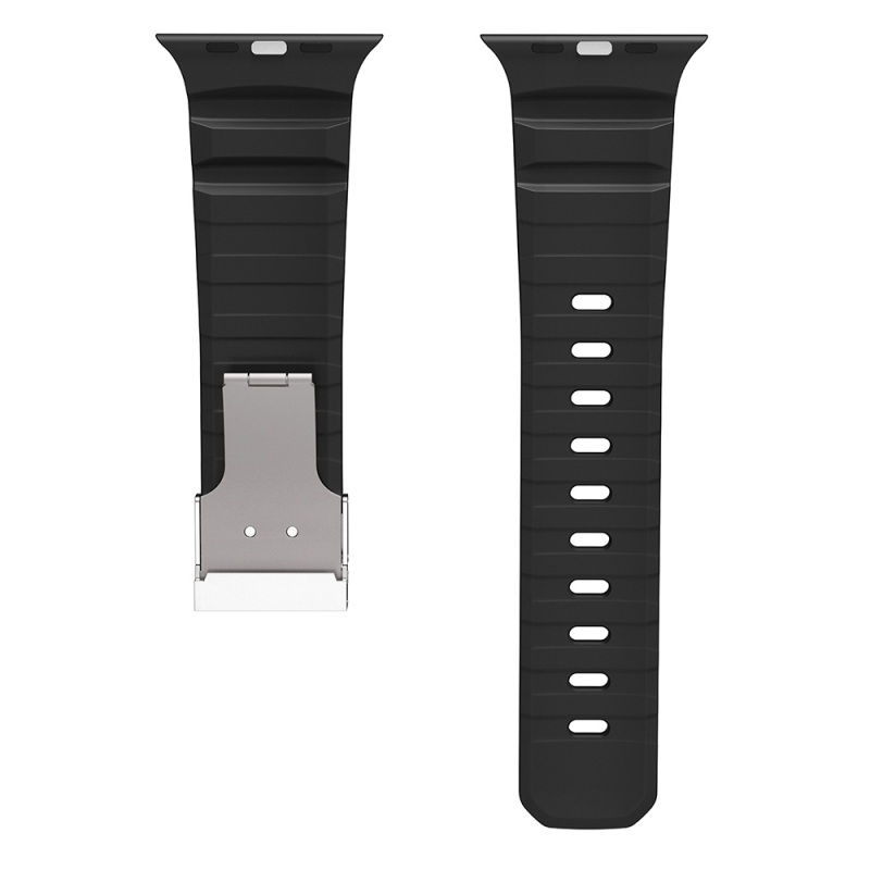 Apple Watch 10 46mm Zore KRD-145 Metal Tokalı Silikon Kordon - 19