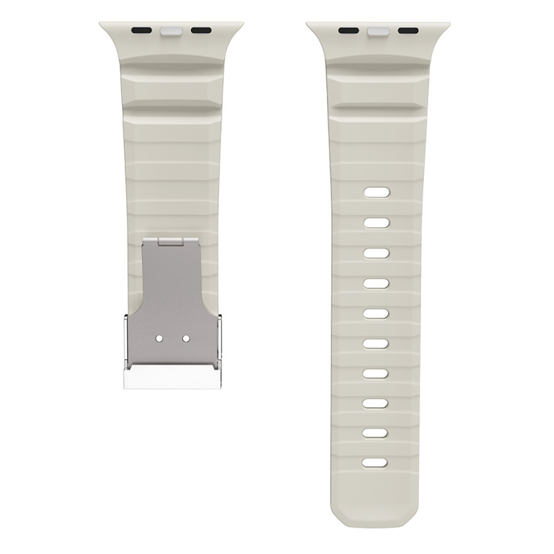 Apple Watch 10 46mm Zore KRD-145 Metal Tokalı Silikon Kordon - 24