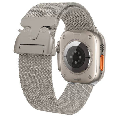 Apple Watch 10 46mm Zore KRD-25 Metal Hasır Kordon - 1