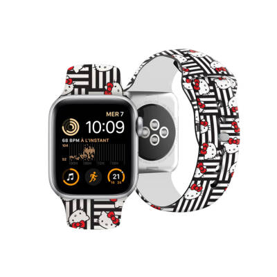 Apple Watch 38mm Hello Kitty Original Licensed Stripes & Kitty Silicone Band - 6