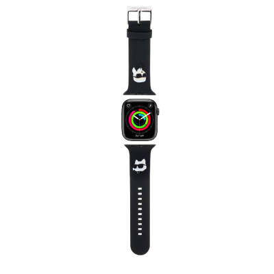 Apple Watch 38mm Karl Lagerfeld Orjinal Lisanslı İkonik Karl & Choupette Logolu Silikon Kordon - 1