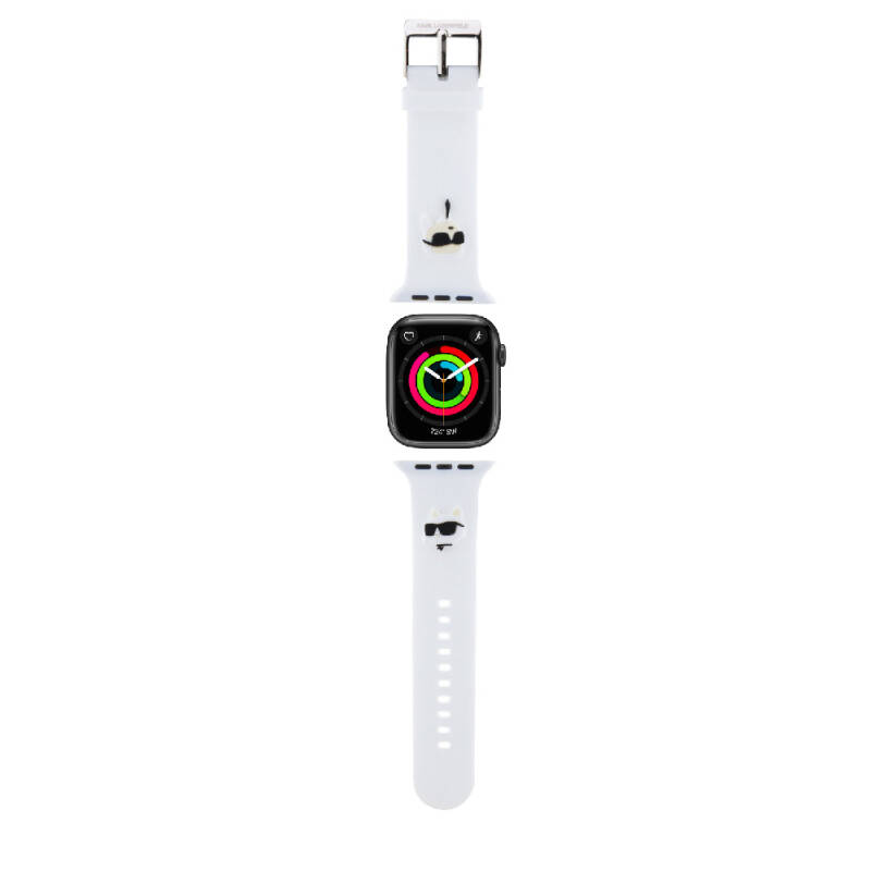 Apple Watch 38mm Karl Lagerfeld Orjinal Lisanslı İkonik Karl & Choupette Logolu Silikon Kordon - 6