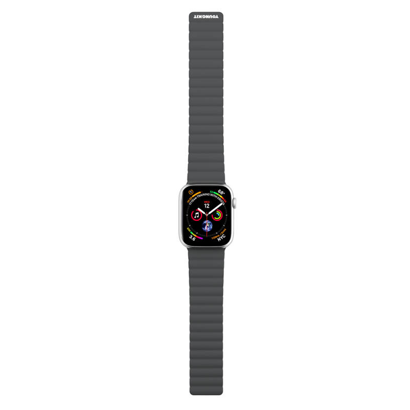 Apple Watch 38mm Kordon Youngkit Classical Magnetik Tak Çıkar Silikon Strap Kayış - 4