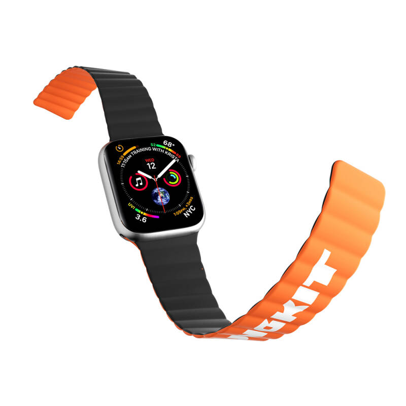 Apple Watch 38mm Kordon Youngkit Classical Magnetik Tak Çıkar Silikon Strap Kayış - 3