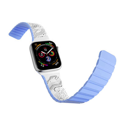 Apple Watch 38mm Kordon Youngkit Technological Magnetik Tak Çıkar Silikon Strap Kayış - 7
