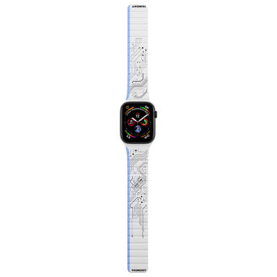 Apple Watch 38mm Kordon Youngkit Technological Magnetik Tak Çıkar Silikon Strap Kayış - 4